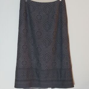 Vintage Pendleton Baroque Gray Wool Max Skirt Fully Lined Size 14